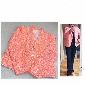 The Academy Blazer in bright coral and white size L 12